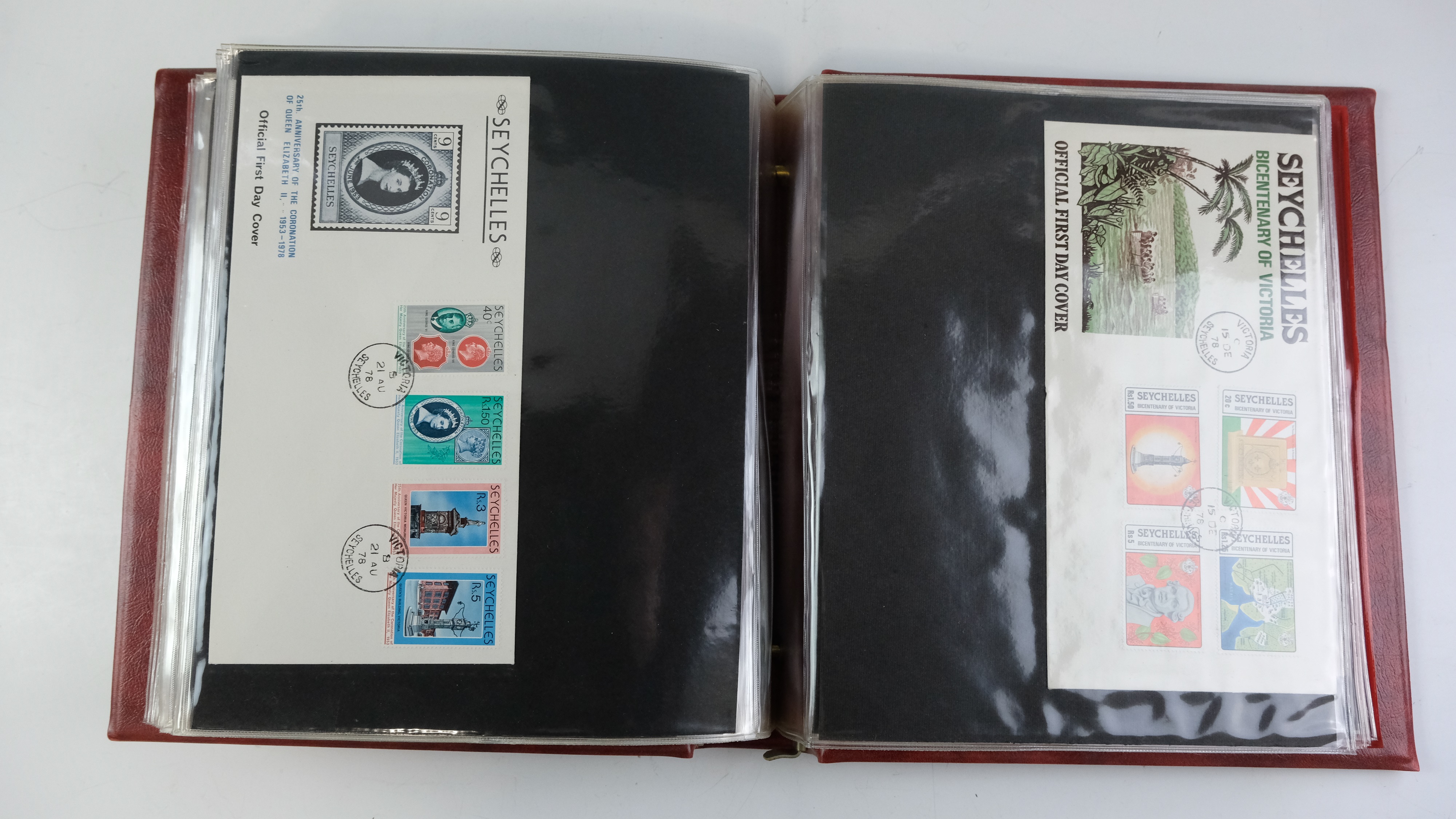 A large quantity of albums containing various world stamp covers including royal commemoratives, - Image 123 of 154