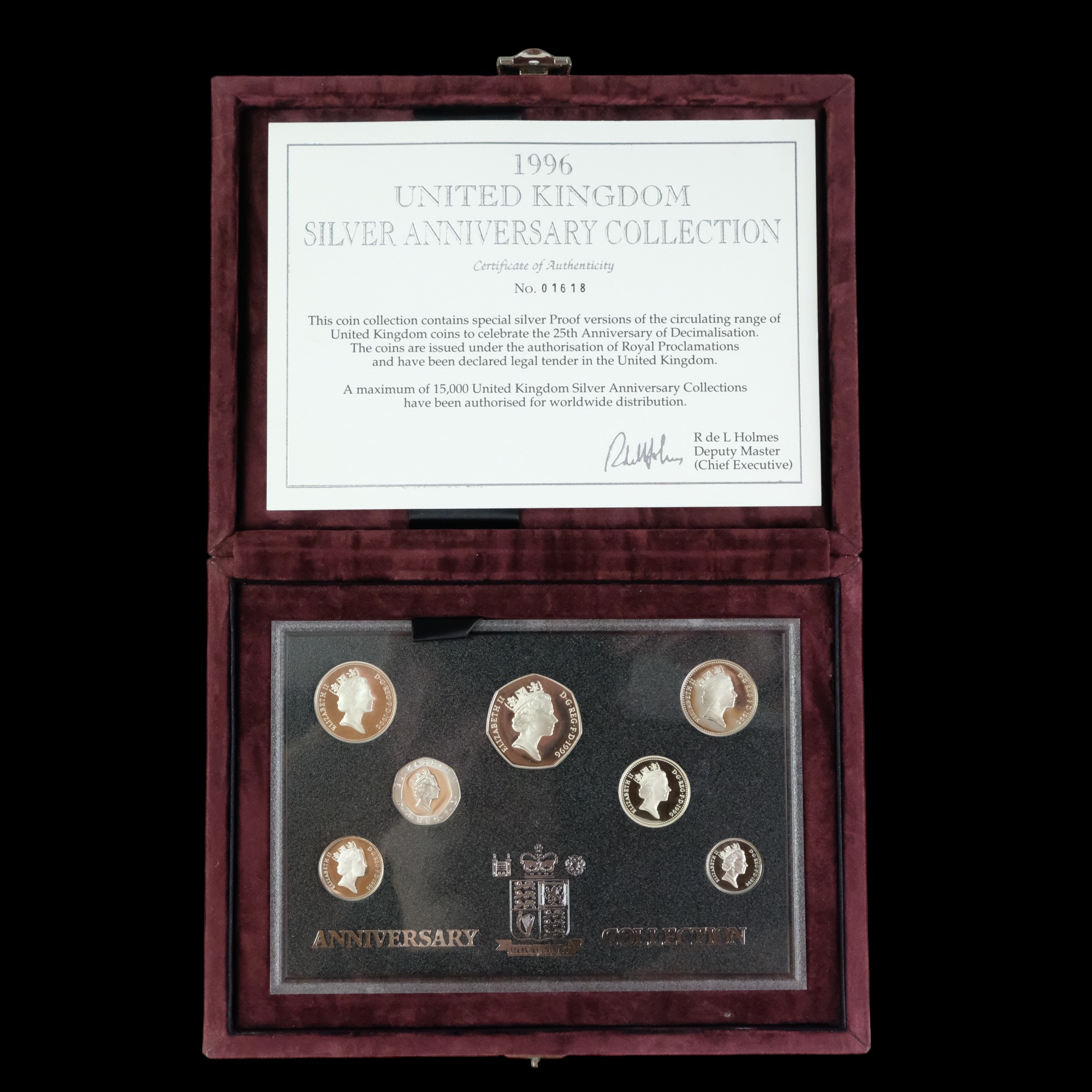 A Royal Mint cased limited edition 1996 UK Silver Anniversary Collection silver proof circulation - Image 2 of 5