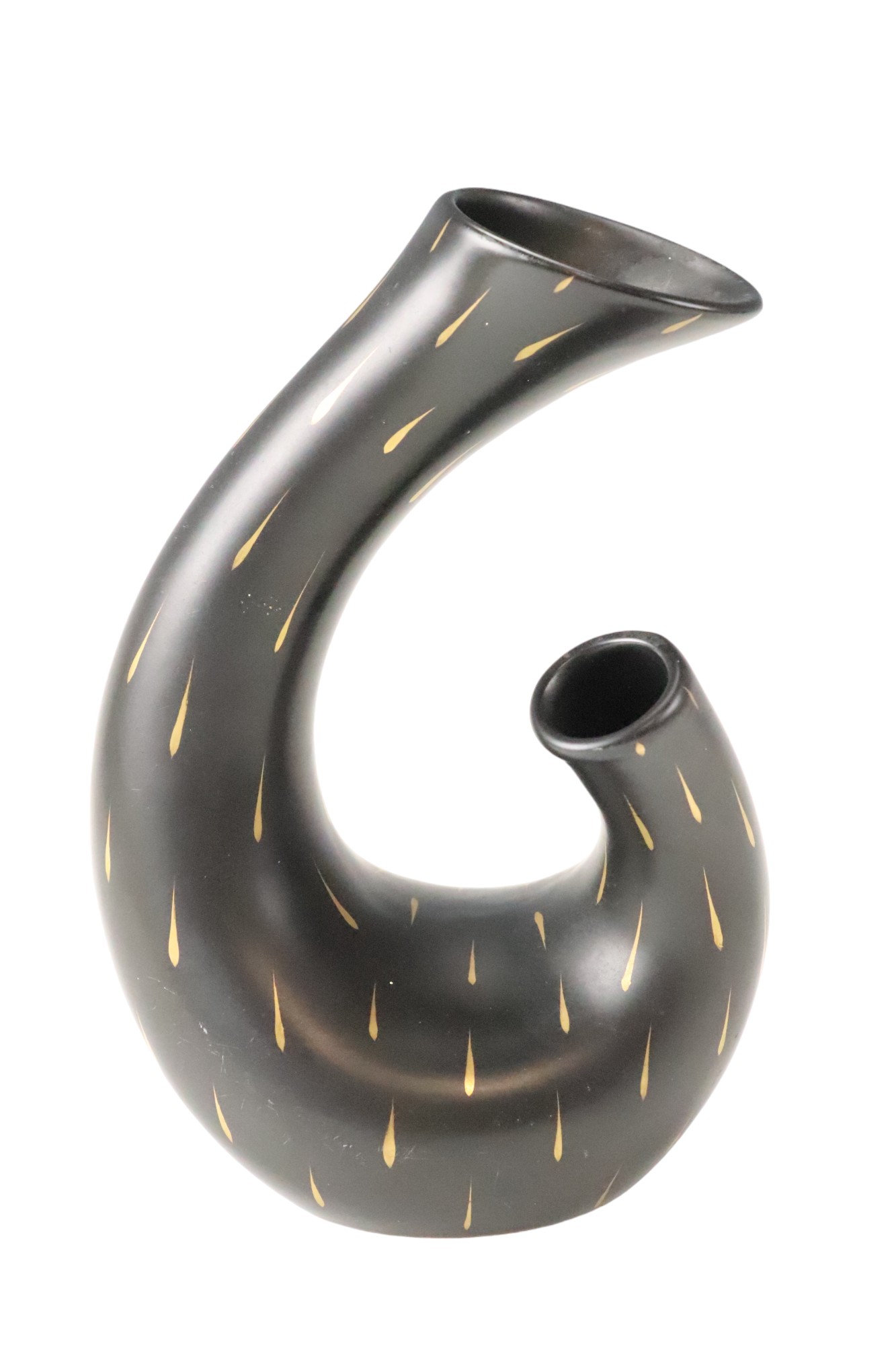 A 1950s Beswick twin neck freeform vase by Alfred Hallam and Colin Melbourne, makers marks and