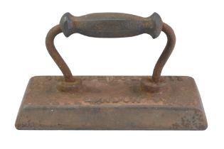 A late Victorian billiards table iron by Burroughs & Watts of London, height 15 cm