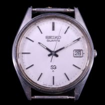 A vintage Seiko SQ stainless steel wristwatch, having a calibre 8222 analogue quartz movement,