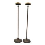 A pair of anodised adjustable hat stands, circa 1920s, 62 cm