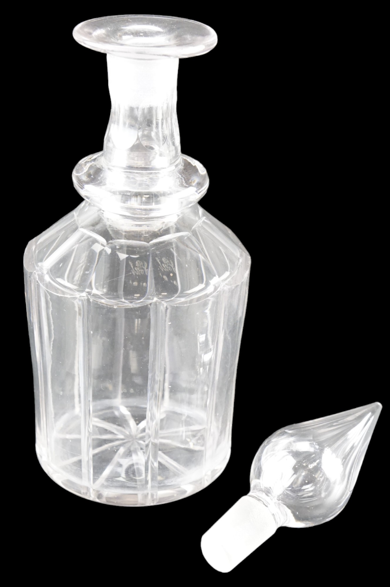 A Victorian glass decanter with a hollow spire stopper, height 30 cm - Image 2 of 4
