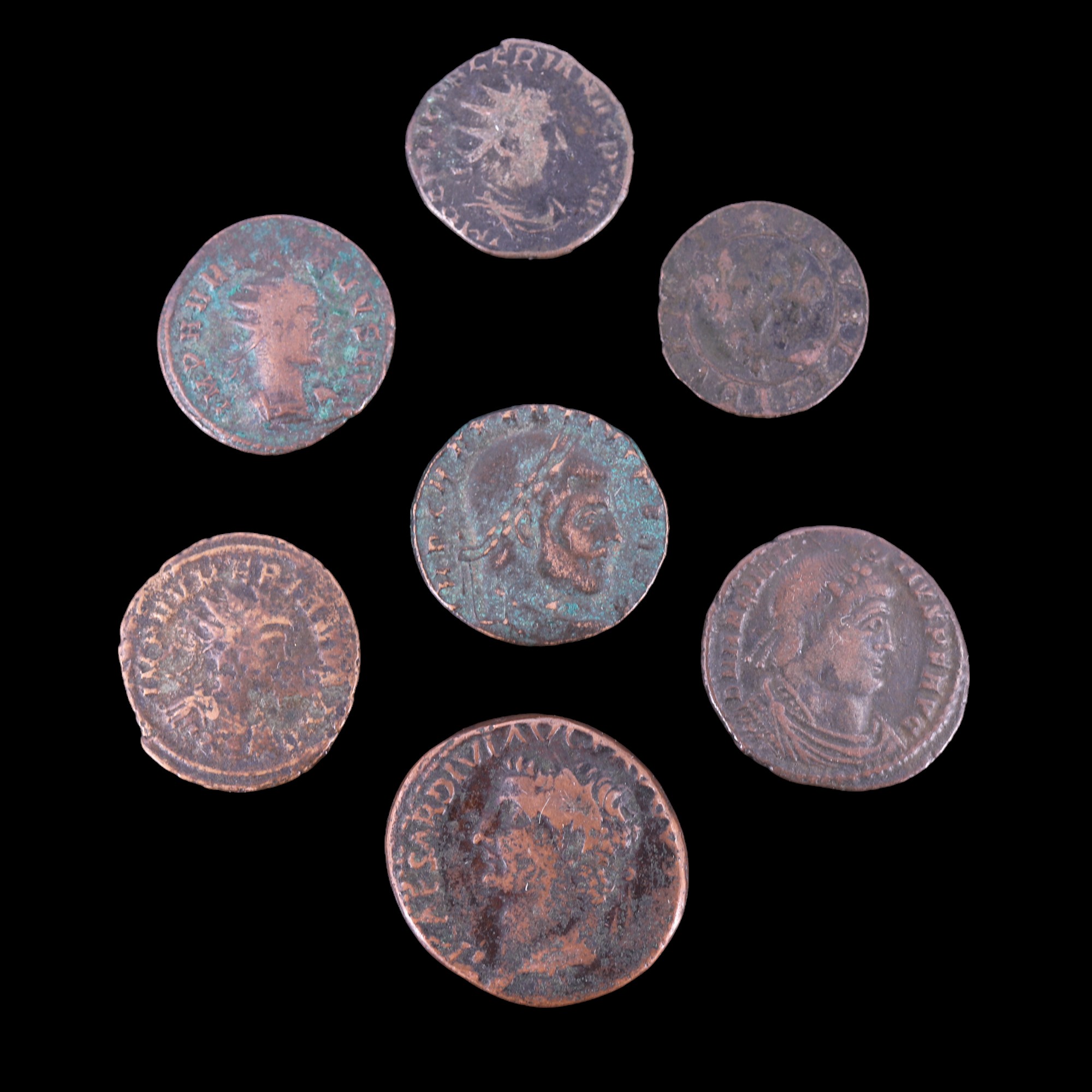 A group of Roman Empire coins including a Tiberius as (1⁄16 Denarii), etc - Image 2 of 2