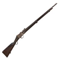 A late 19th Century military Martini-type rifle, having a 33-inch barrel of approx .45 calibre