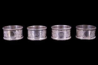 Four Edwardian silver napkin rings, Mappin & Webb Ltd, London, 1902, 118 g