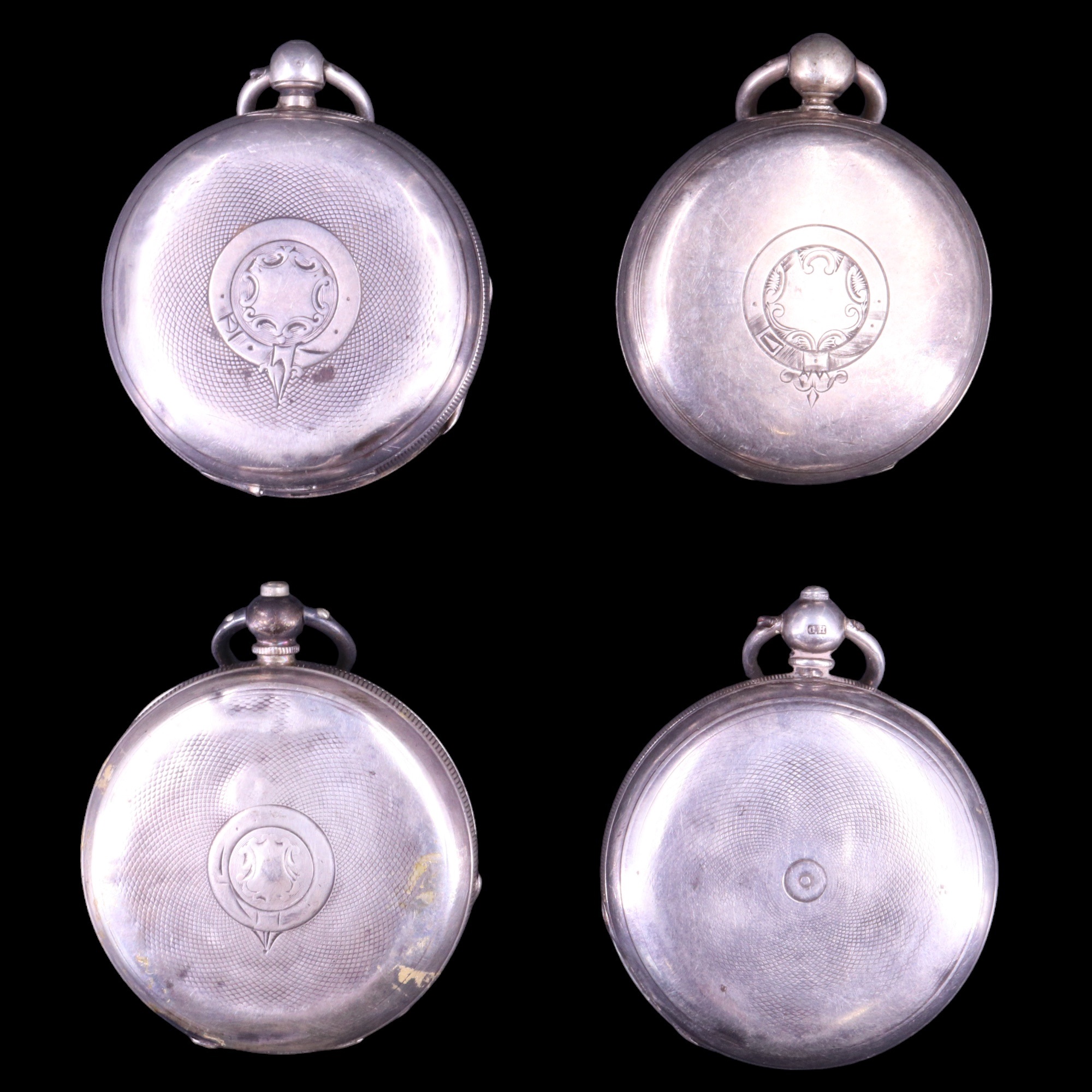 Four various silver pocket watches, (a/f) - Image 2 of 8