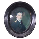 An early Victorian portrait miniature attributed to Kenneth Macleay RSA, that of a confident young