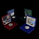 A group of Royal Mint silver royal commemorative coins including proof Diana Princess of Wales and