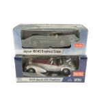 Two Sun Star diecast model cars comprising a Jaguar XK140 Drophead Coupe and a 1939 Horch 855