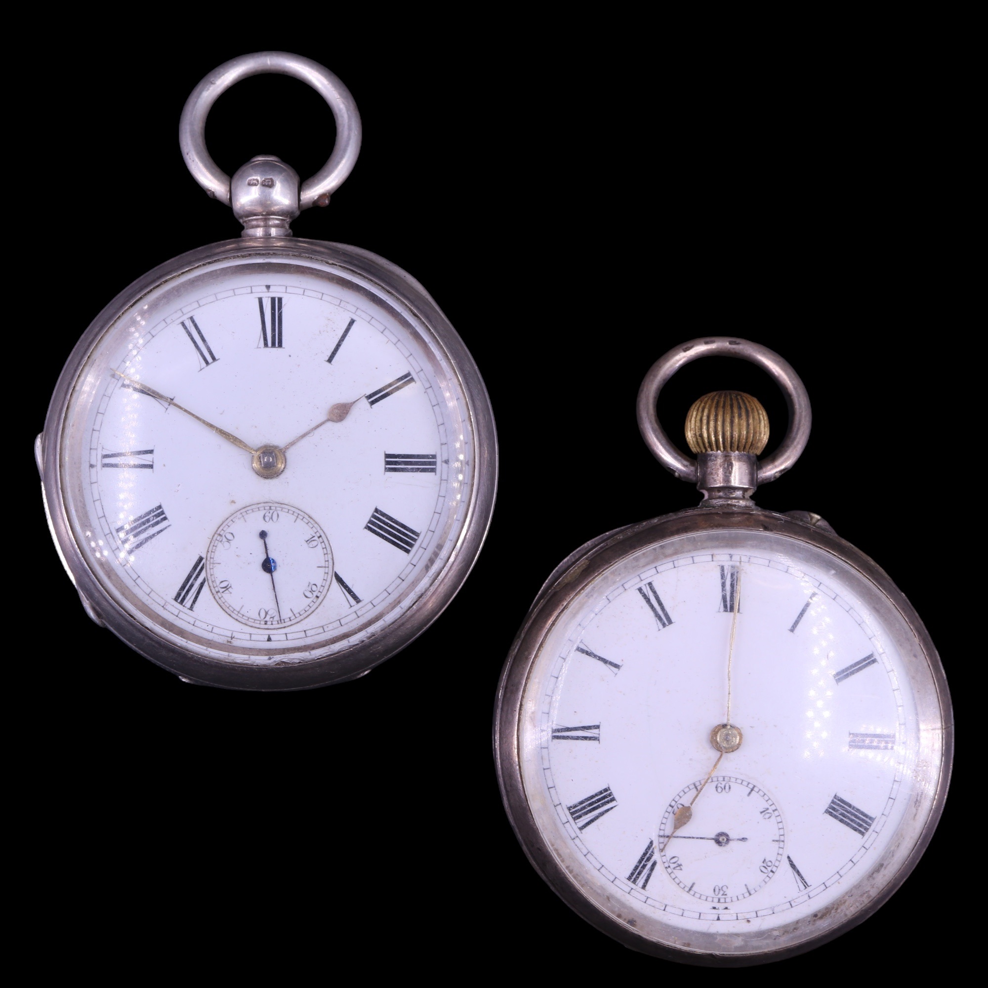 A late 19th Century silver pocket watch, having a crown-wound and pin-set movement, (un-named,
