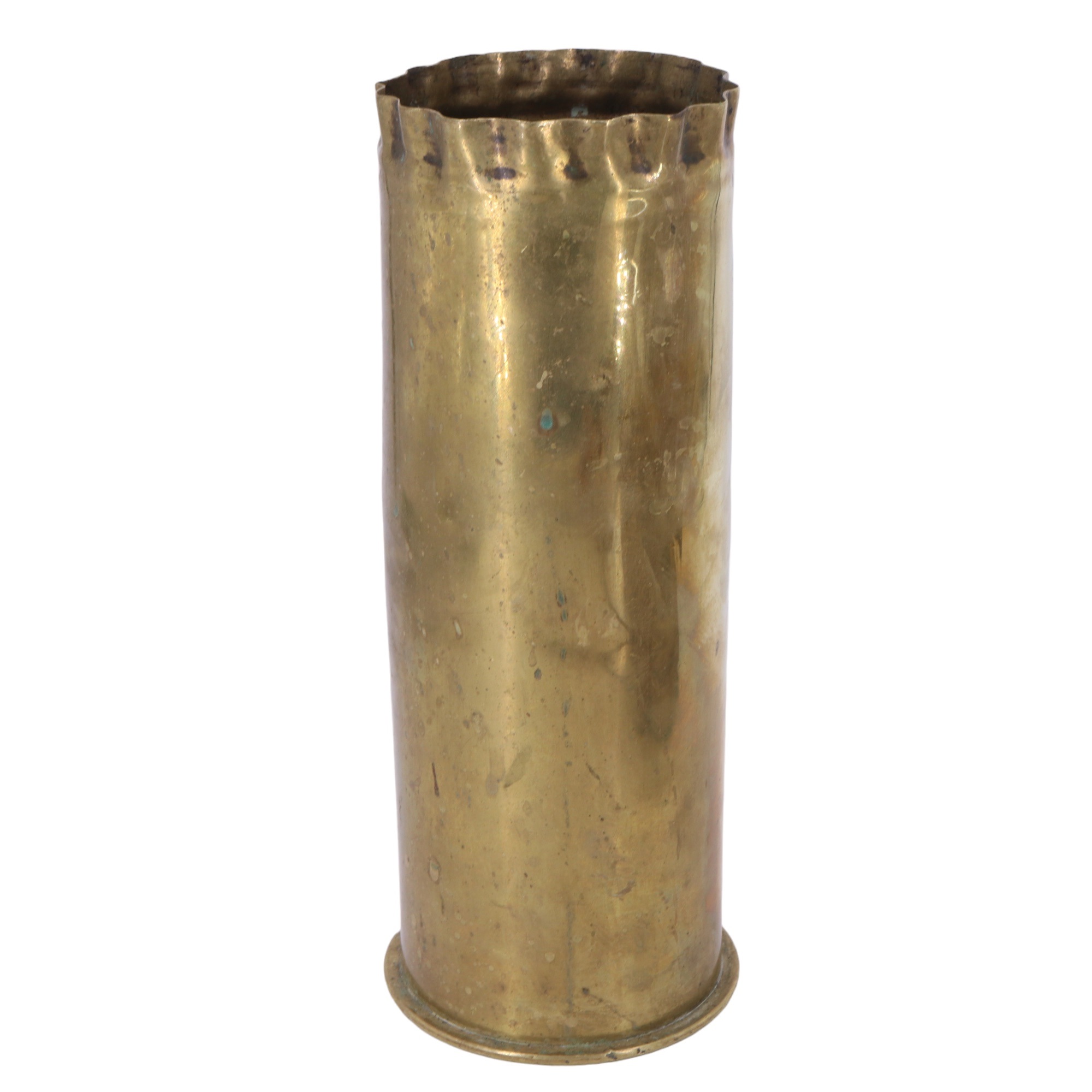 A Great War trench art vase, being a 1915 dated Imperial German artillery shell case chased and - Image 3 of 5