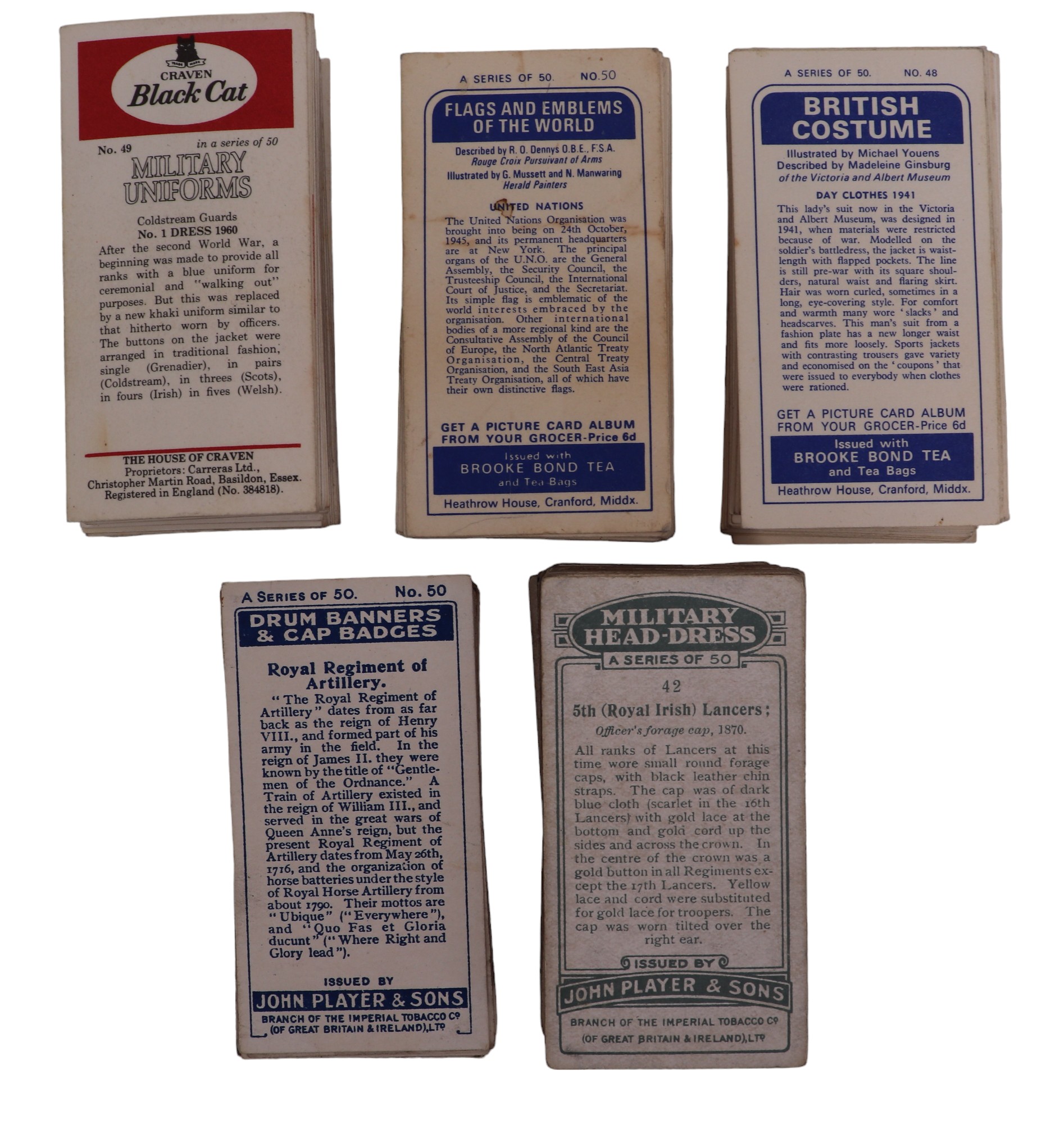 A small quantity of John Player & Sons, Carreras Ltd and Brooke Bond tea and cigarette cards - Image 2 of 3