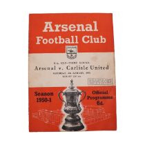 An Arsenal Football Club v Carlisle United FA Cup Third Round matchday programme, dated Saturday 6th