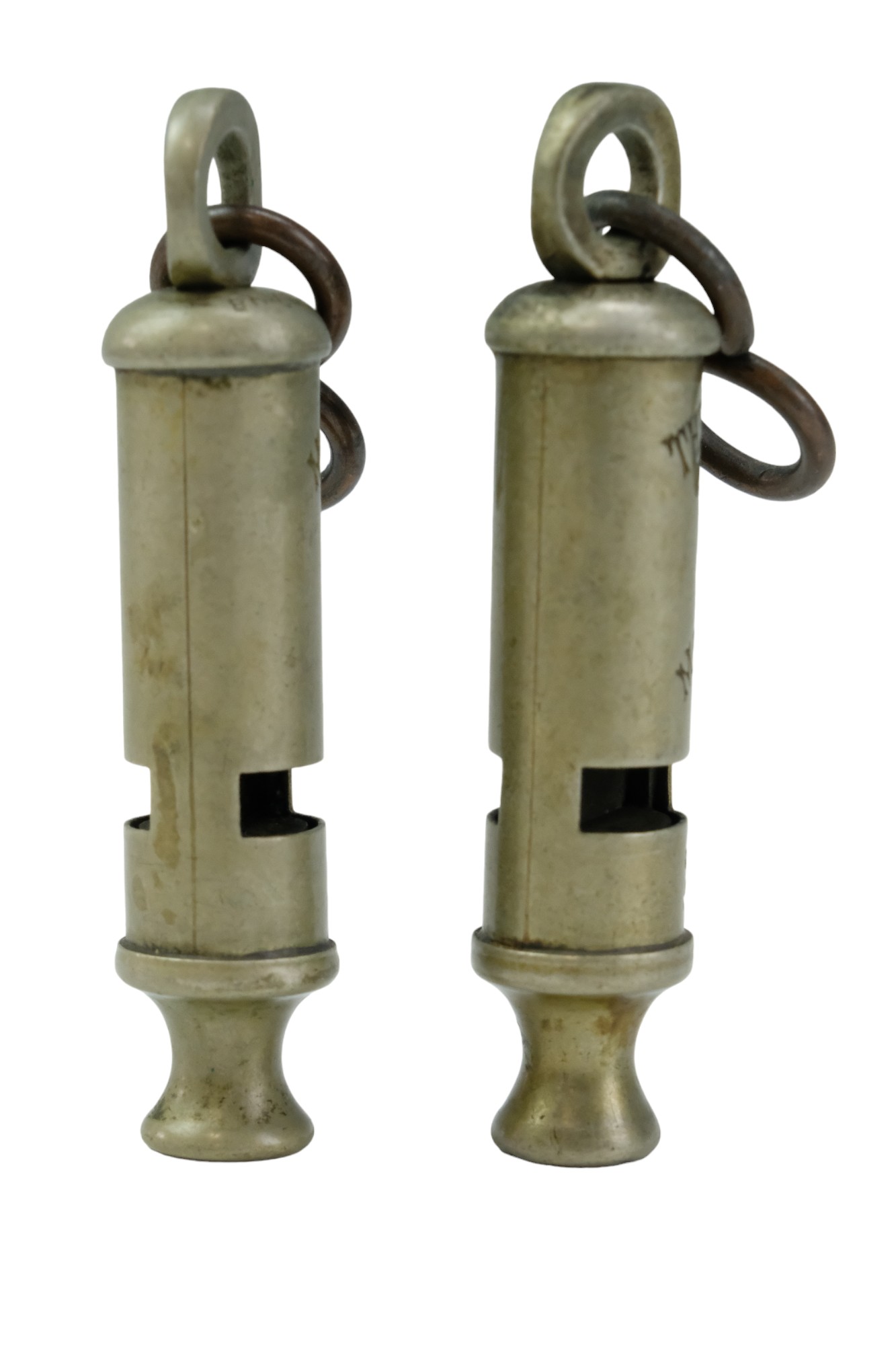 Two early 20th Century Metropolitan Police issue Beaufort whistles by Hudson, each service numbered - Image 2 of 2