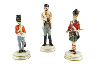 Three Michael Sutty limited edition hand-painted porcelain military figurines comprising "79th (