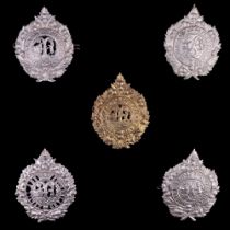 Five various Argyll and Sutherland Highlanders cap badges