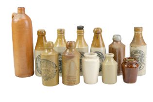 Carlisle stoneware ginger beer and other bottles and jars