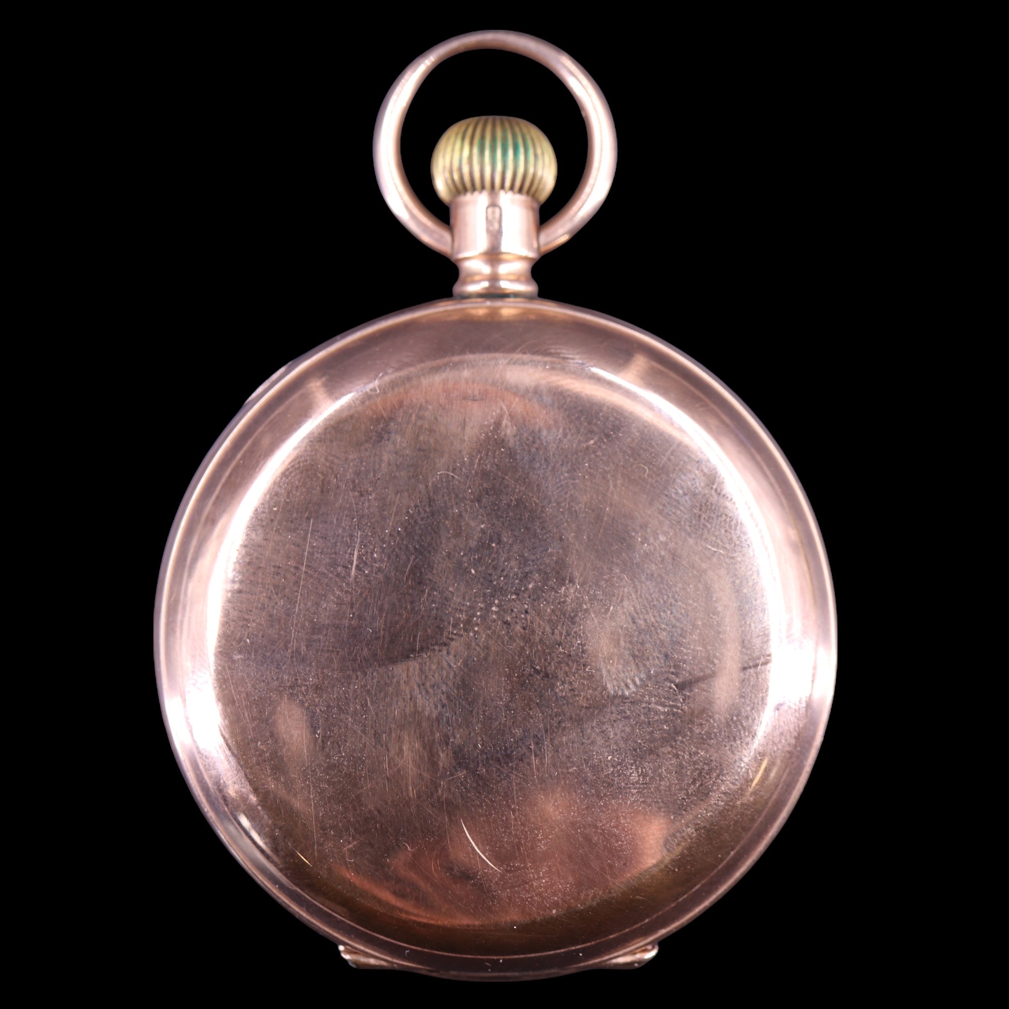 A 1920s Rolex 9 ct gold pocket watch, having a Rolex 15-jewel lever movement and enamel face with - Image 3 of 5