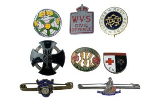 A Norfolk Regiment enamelled Sterling standard white metal sweetheart brooch together with Rest