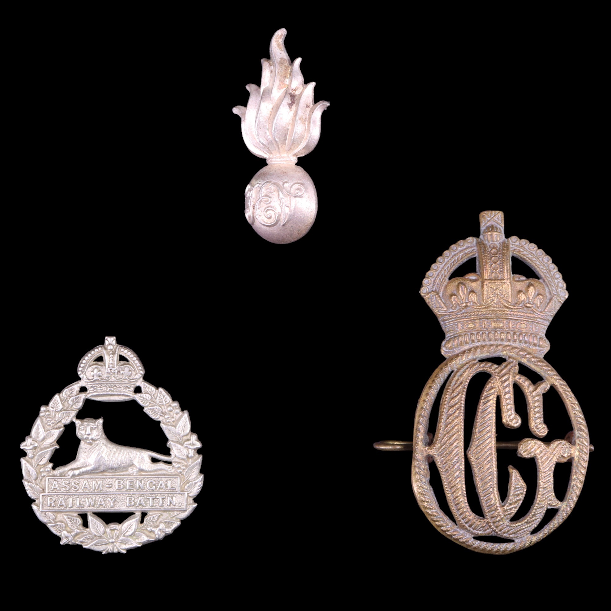 Assam Bengal Railway Battalion, Coast Guard and Volunteer Engineers cap / collar badges