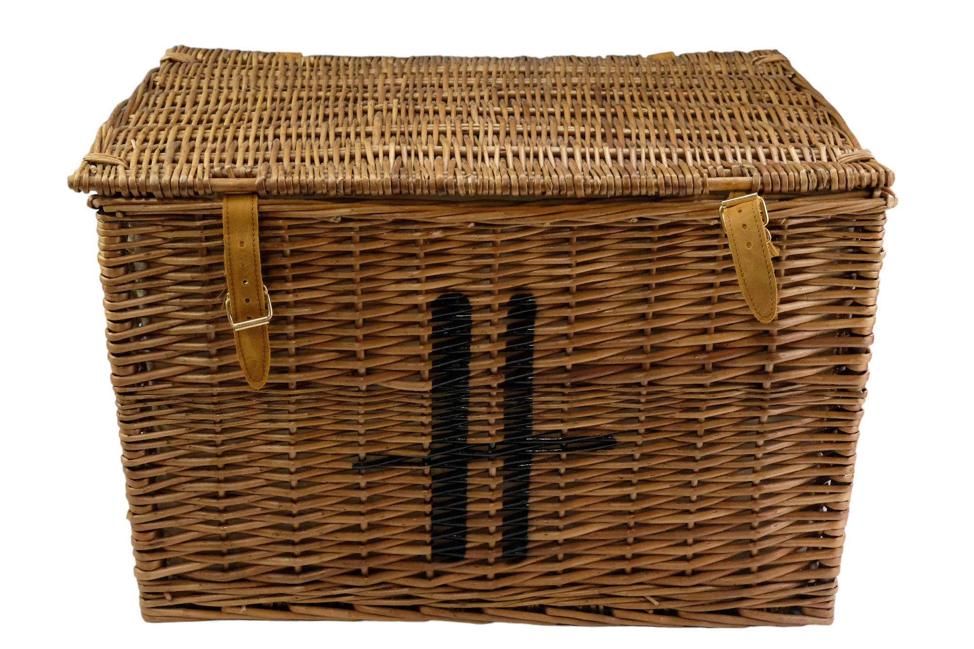 A large Harrods wicker hamper, 57 cm x 38 cm 39 cm - Image 2 of 3