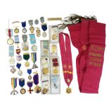 A group of Masonic and Mark Benevolent Fund jewels, regalia, etc