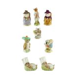 Eight Royal Albert Beatrix Potter's Peter Rabbit figurines including Benjamin Wakes Up, Foxy