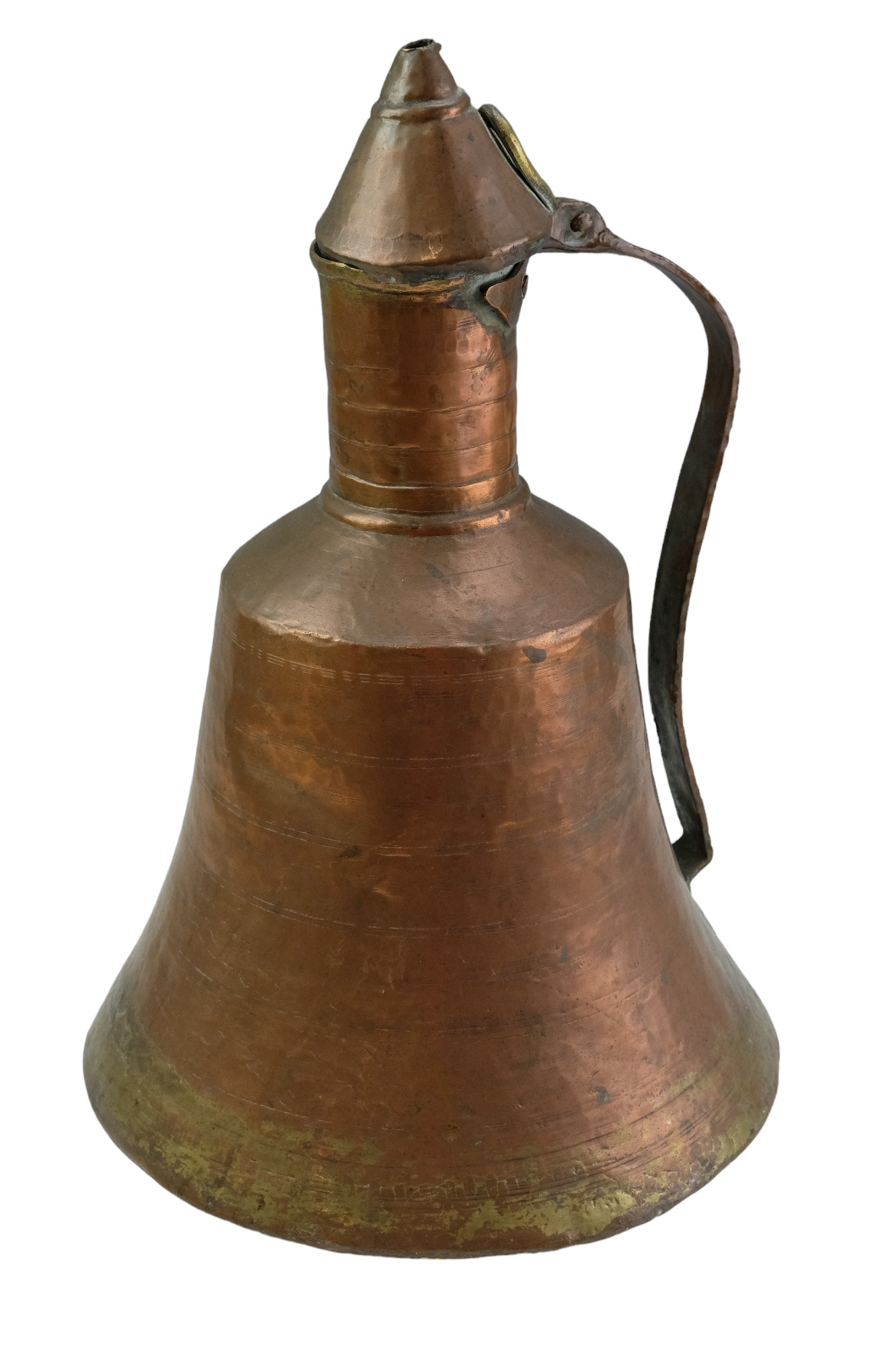 A Tibetan copper and nickel alloy tea pot together with an Islamic dallah coffee pot and one other - Image 3 of 4