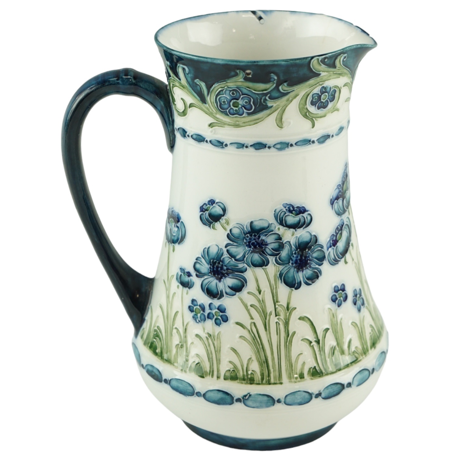 An early 20th Century William Moorcroft / James Macintyre & Co Florian Ware jug, having blue and - Image 4 of 7