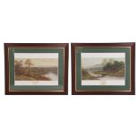 A Graham (20th Century) "The Wye Valley", a pair of picturesque studies of the River Wye with its