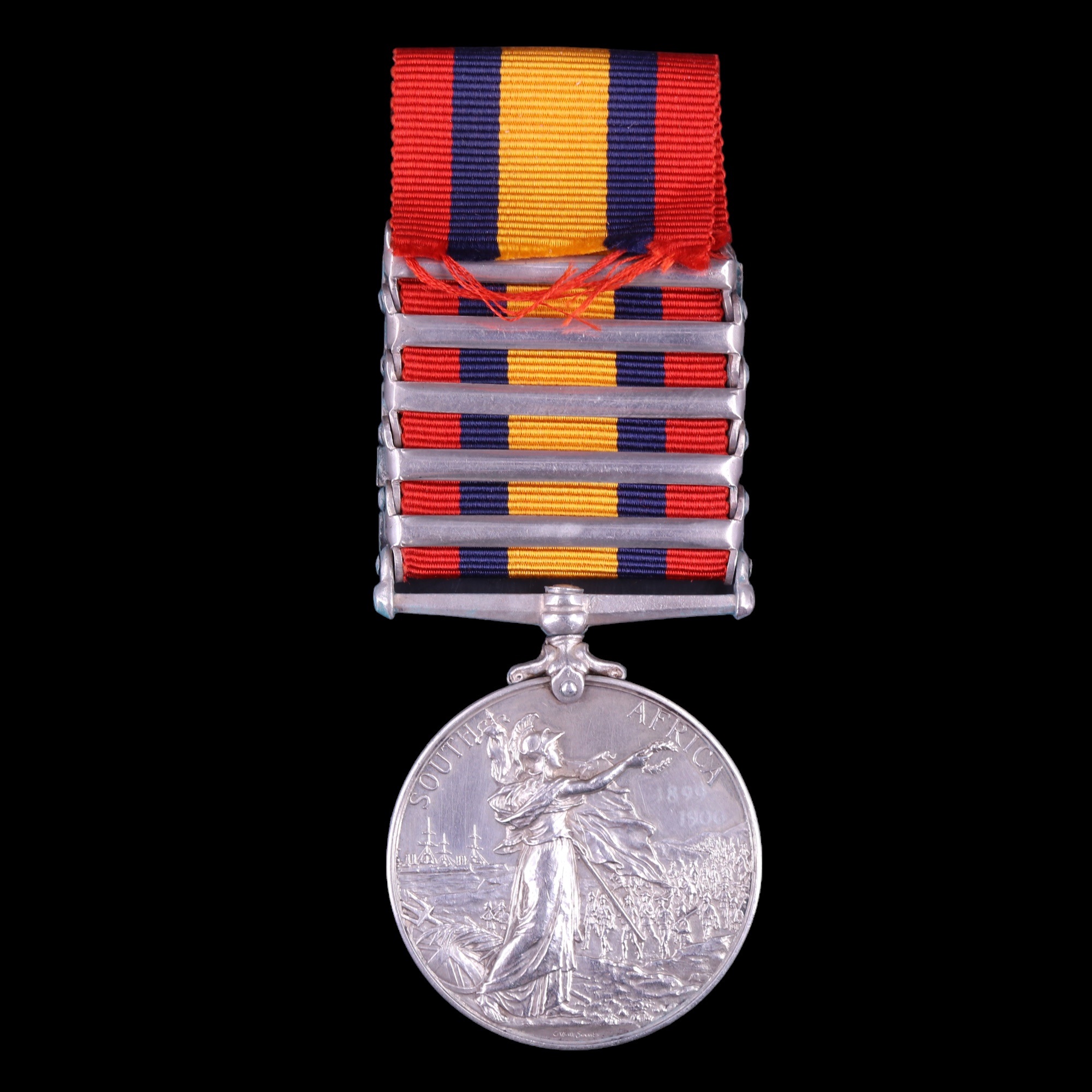 A Queen's South Africa Medal with five clasps to 5808 Pte R Richardson, The 1st Battalion Border - Image 2 of 6
