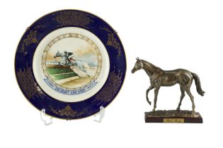 [ Horse Racing ] A boxed Atlas Editions Red Rum figurine together with an Aynsley Desert Orchid