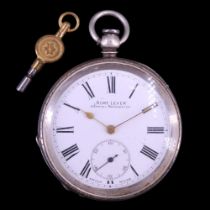 An early 20th Century H Samuel Swiss silver open-faced pocket watch, having a key-wound 15-jewel