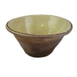 A late 19th / early 20th Century glazed earthenware dairy bowl, height 18 cm