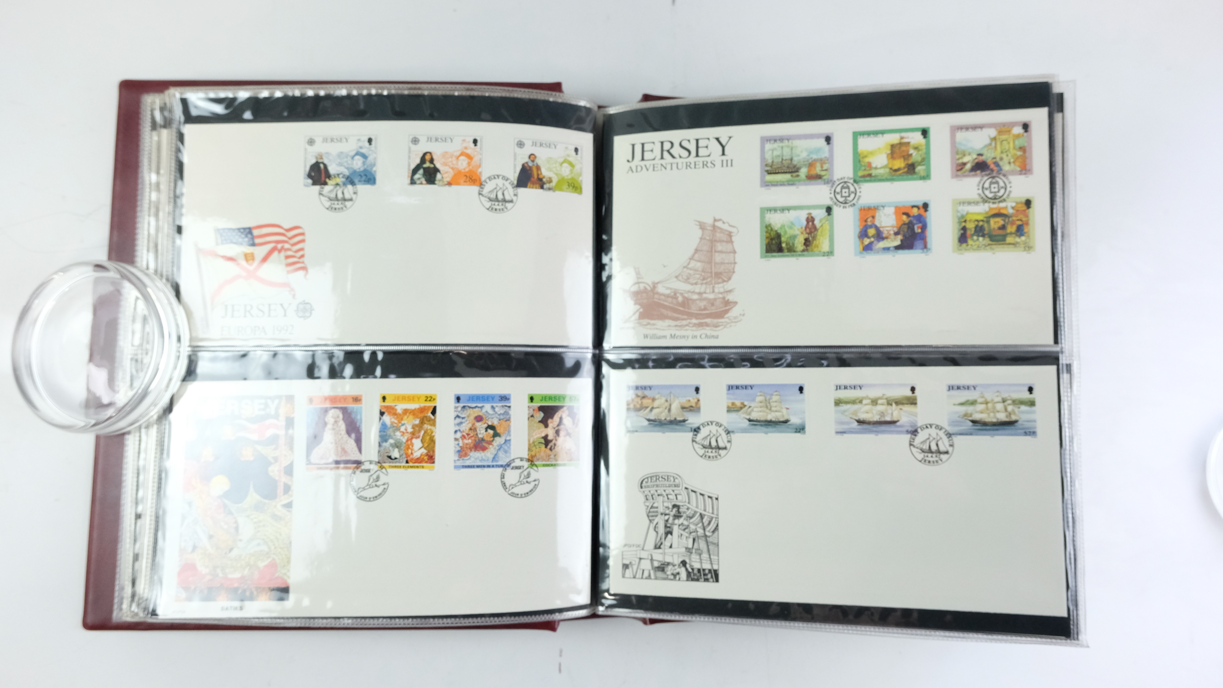 A large quantity of albums containing various world stamp covers including royal commemoratives, - Image 54 of 154