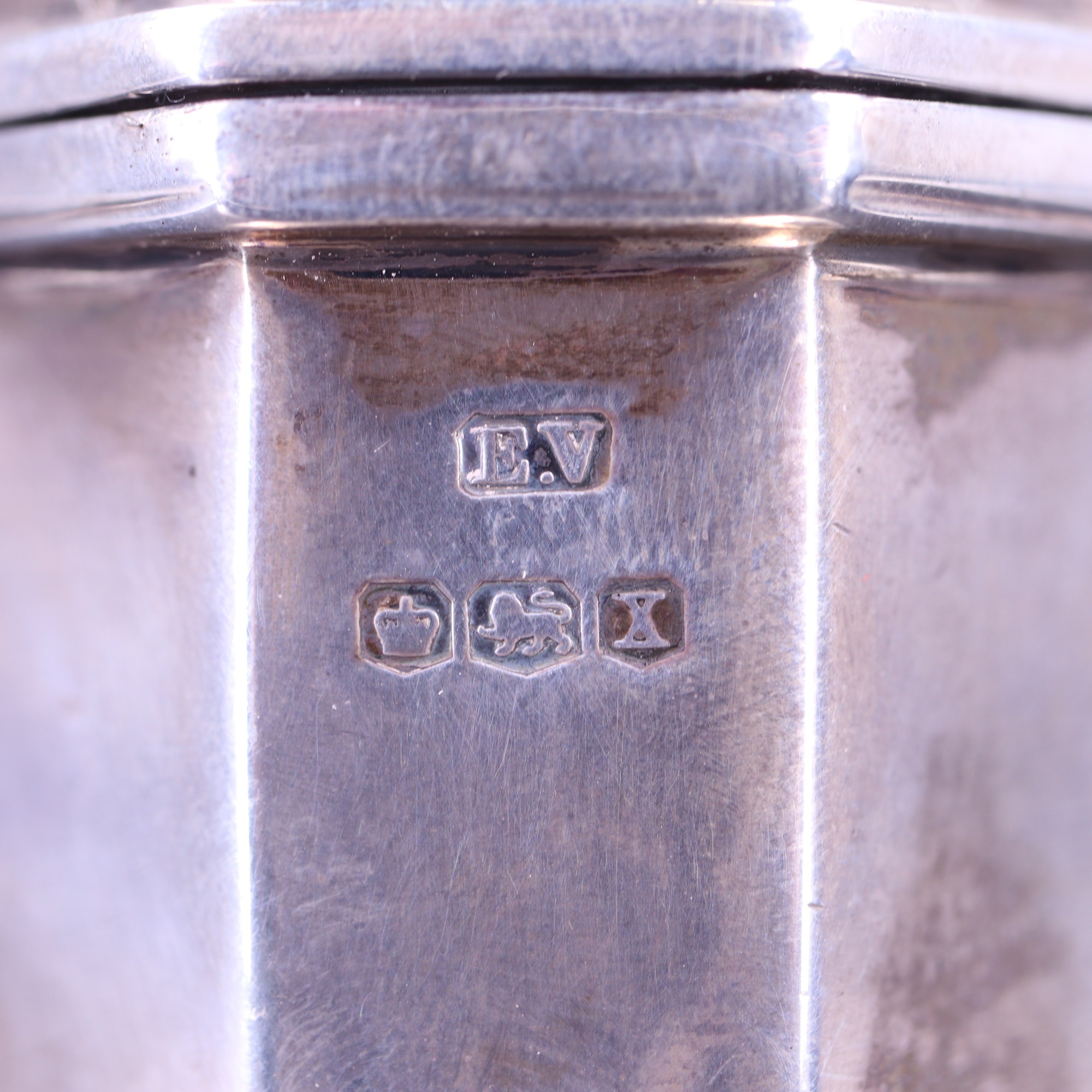 A 1940s silver sugar caster, of octagonal-section shouldered baluster "lighthouse" form, Viner's Ltd - Image 3 of 3