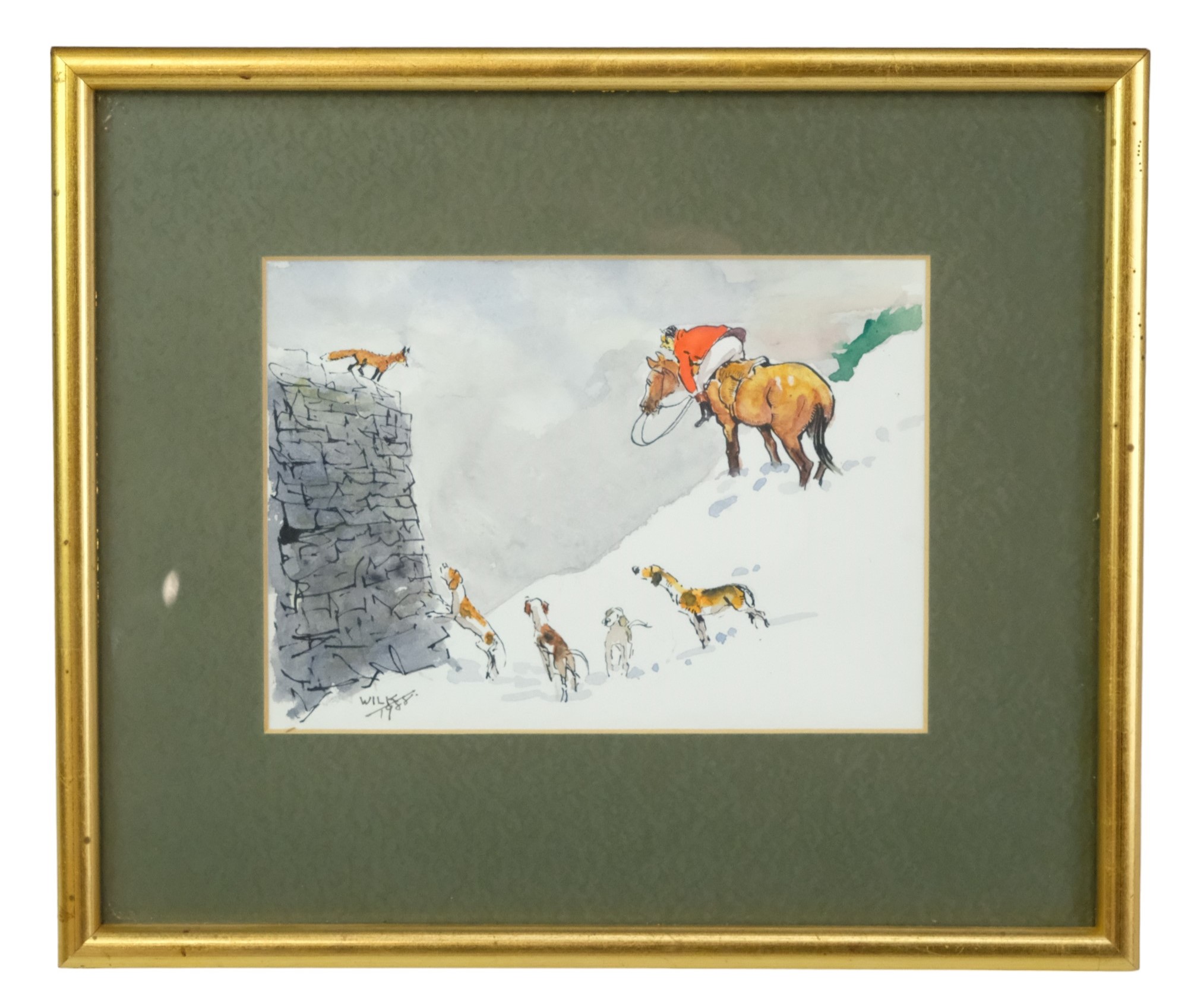 John Billy Wilkinson "Wilk", (Cumbrian, Keswick, 1906-1994) A comical, wintry depiction of a fox