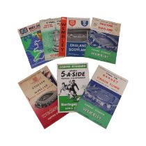 A group of 1960s football matchday programmes including England v Scotland, Preston North End v West