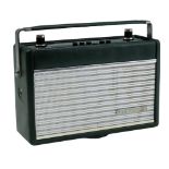 A 1960s Dynatron Rally Broadcast portable radio, 25 x 9 x 17 cm excluding handle