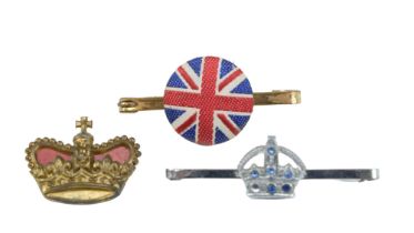 Three vintage coronation commemorative / patriotic brooches