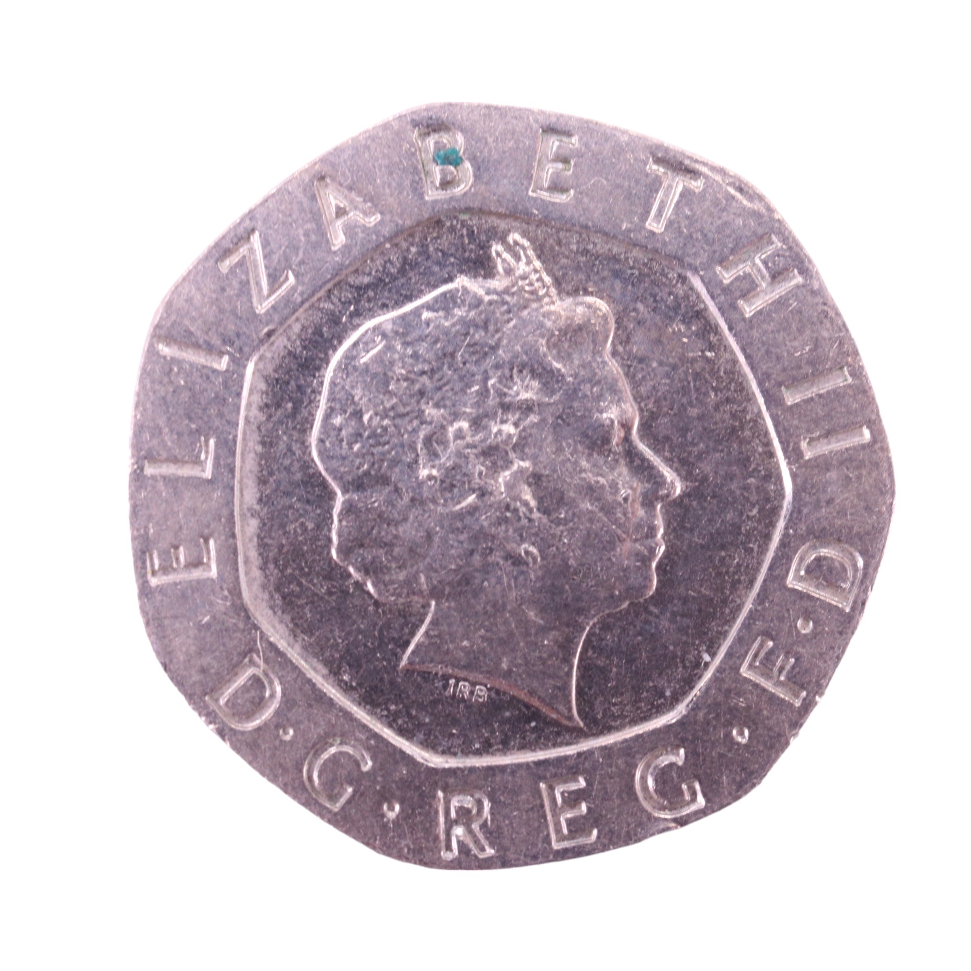 A 2008 twenty pence coin, Elizabeth II 4th portrait; undated mule - Image 2 of 2