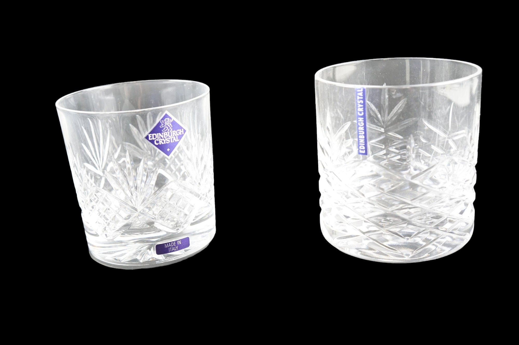 A set of four Edinburgh Crystal International whisky tumblers and two other glasses - Image 2 of 3