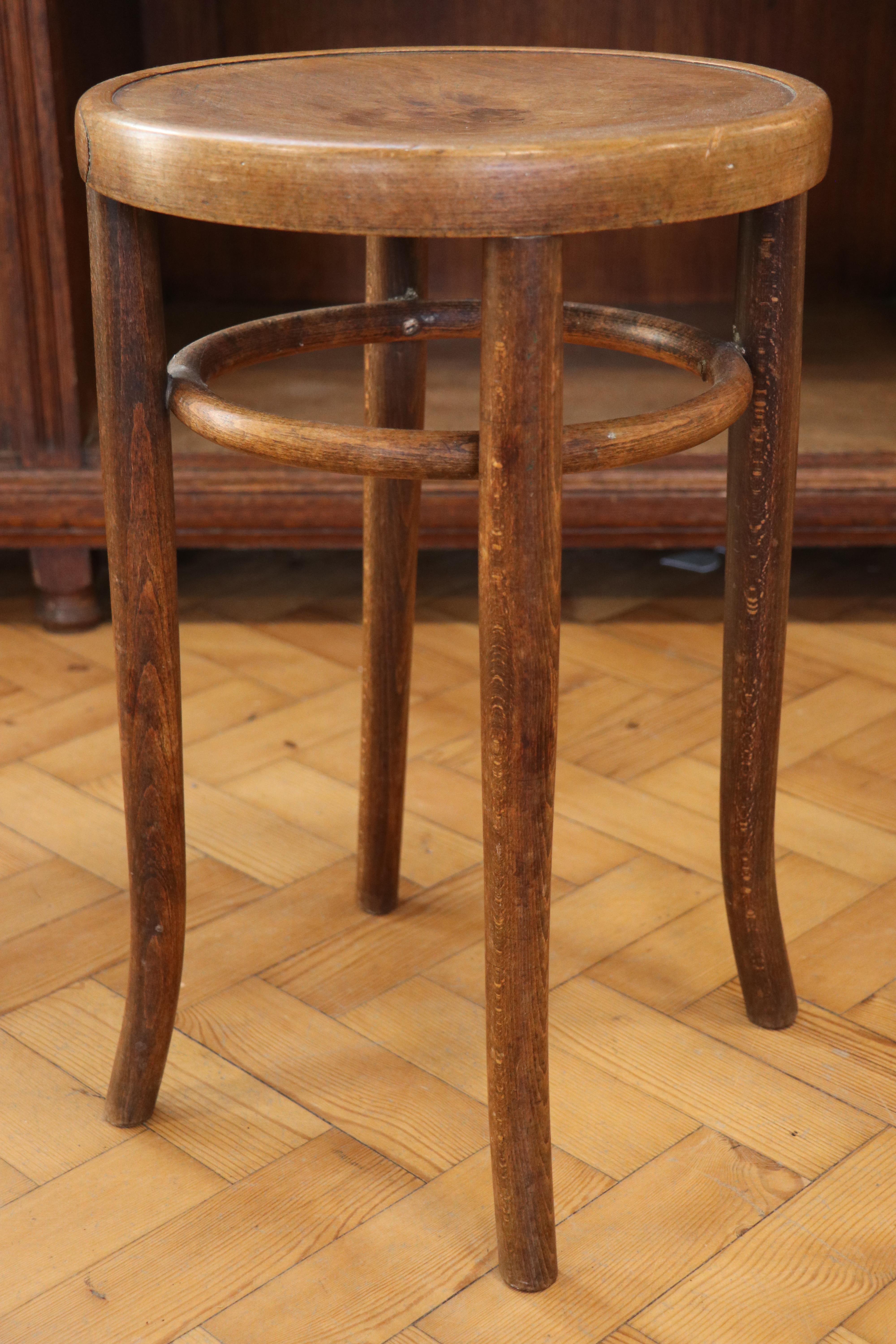 A 1920s/1930s Fischell bentwood stool, 35 cm x 35 cm (seat) x 55 cm high - Image 2 of 3