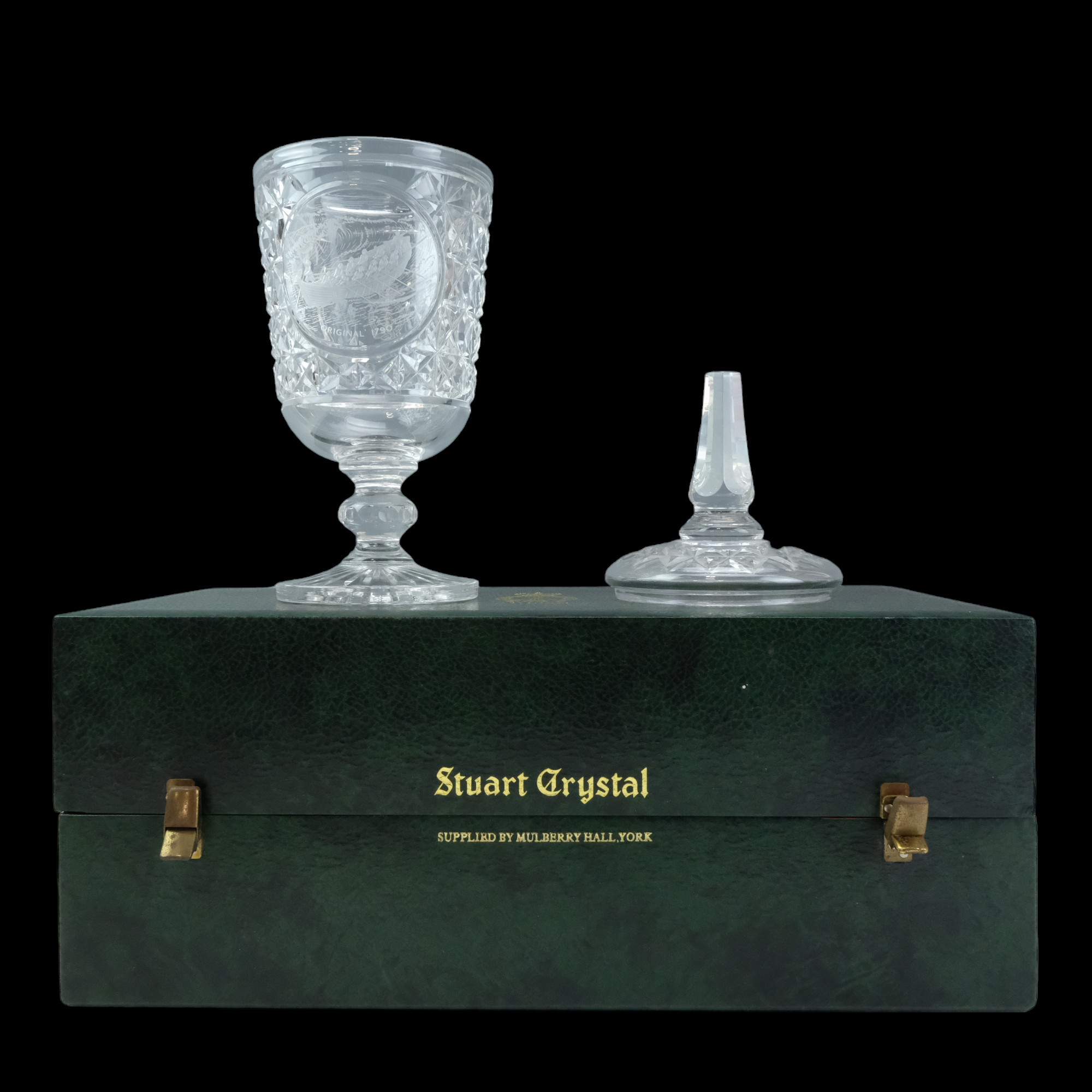 A 1974 Stuart Crystal cut glass covered vase commemorating the Royal National Lifeboat Institution - Image 2 of 8