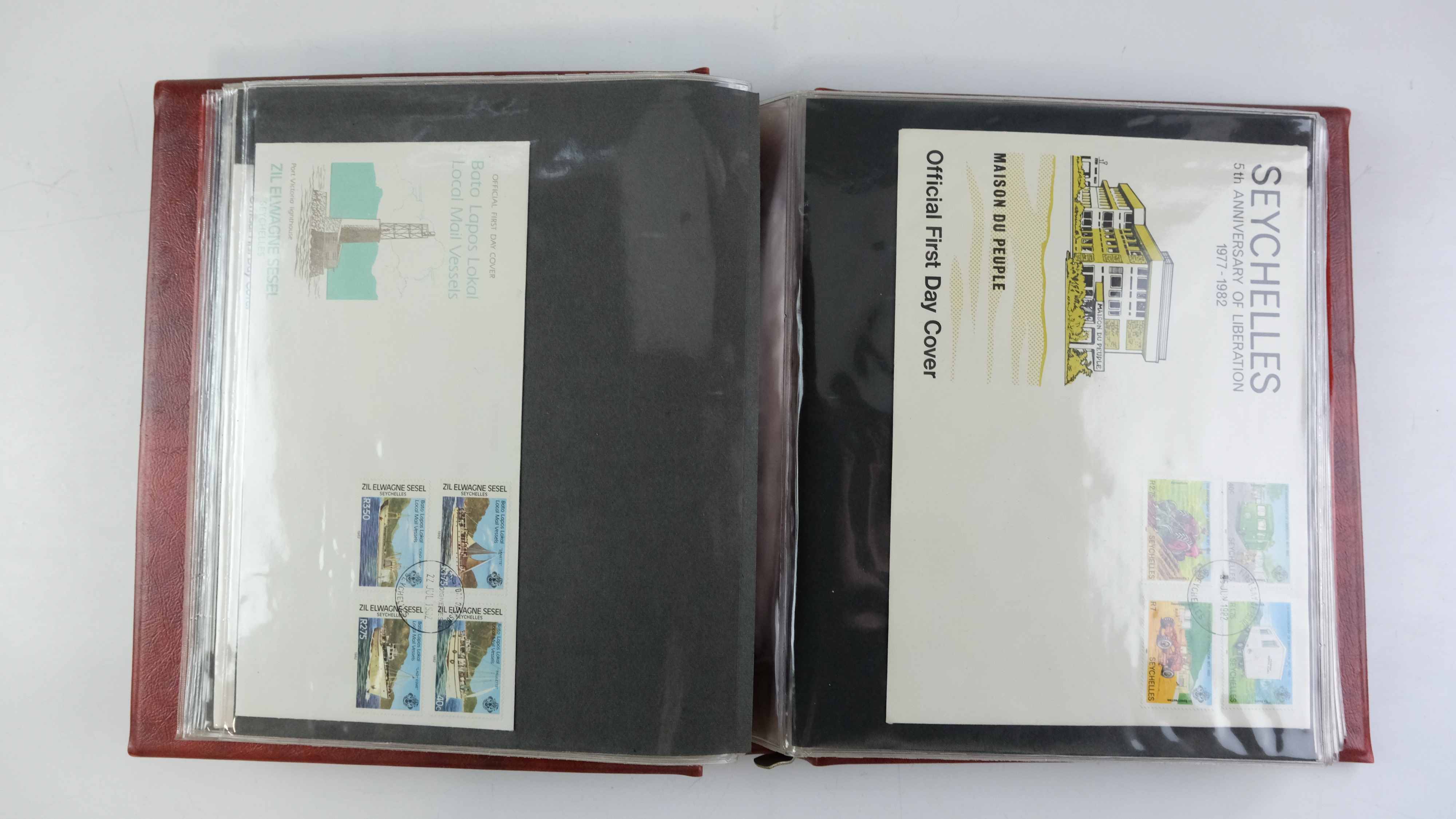 A large quantity of albums containing various world stamp covers including royal commemoratives, - Image 113 of 154