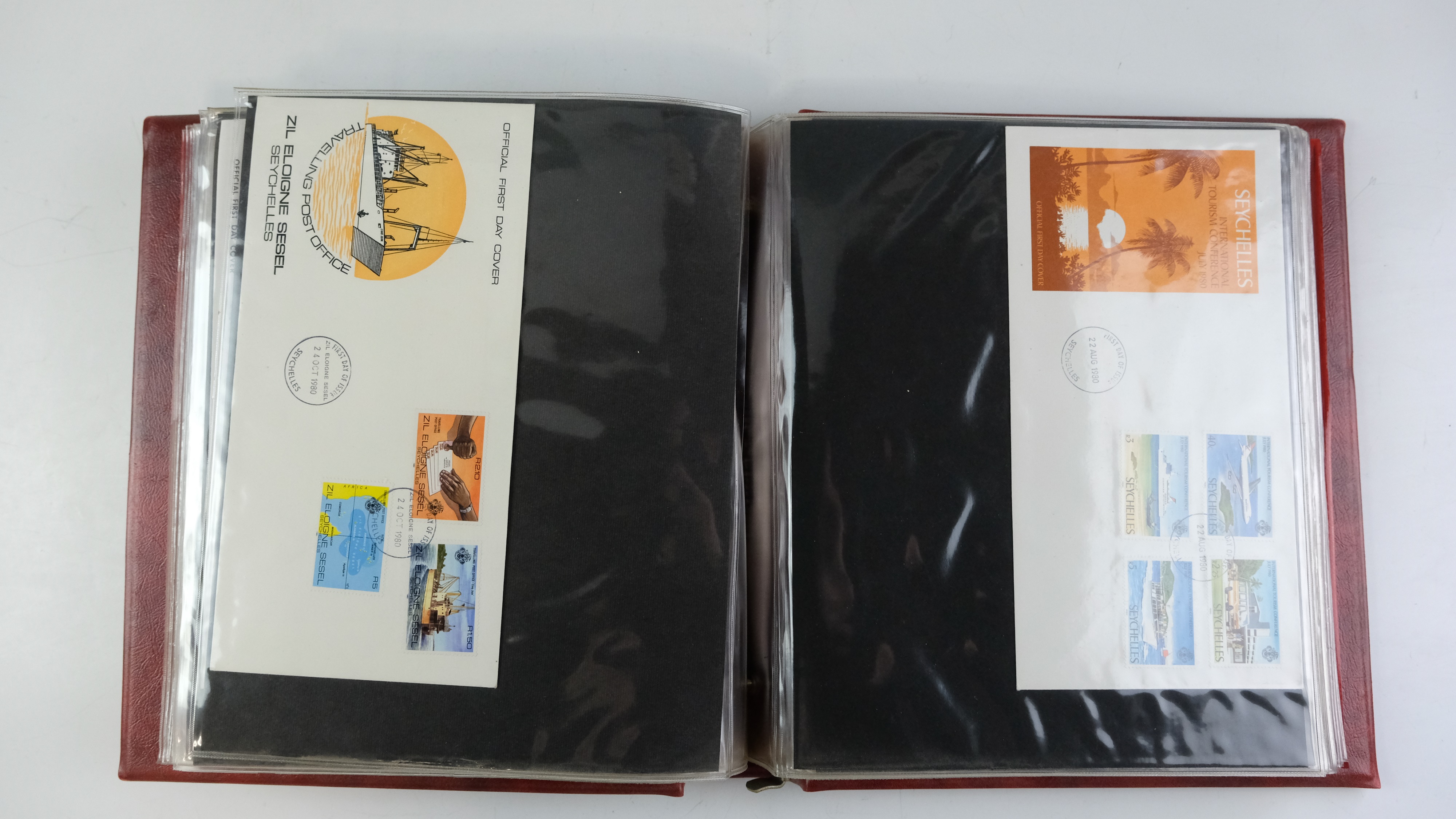 A large quantity of albums containing various world stamp covers including royal commemoratives, - Image 117 of 154