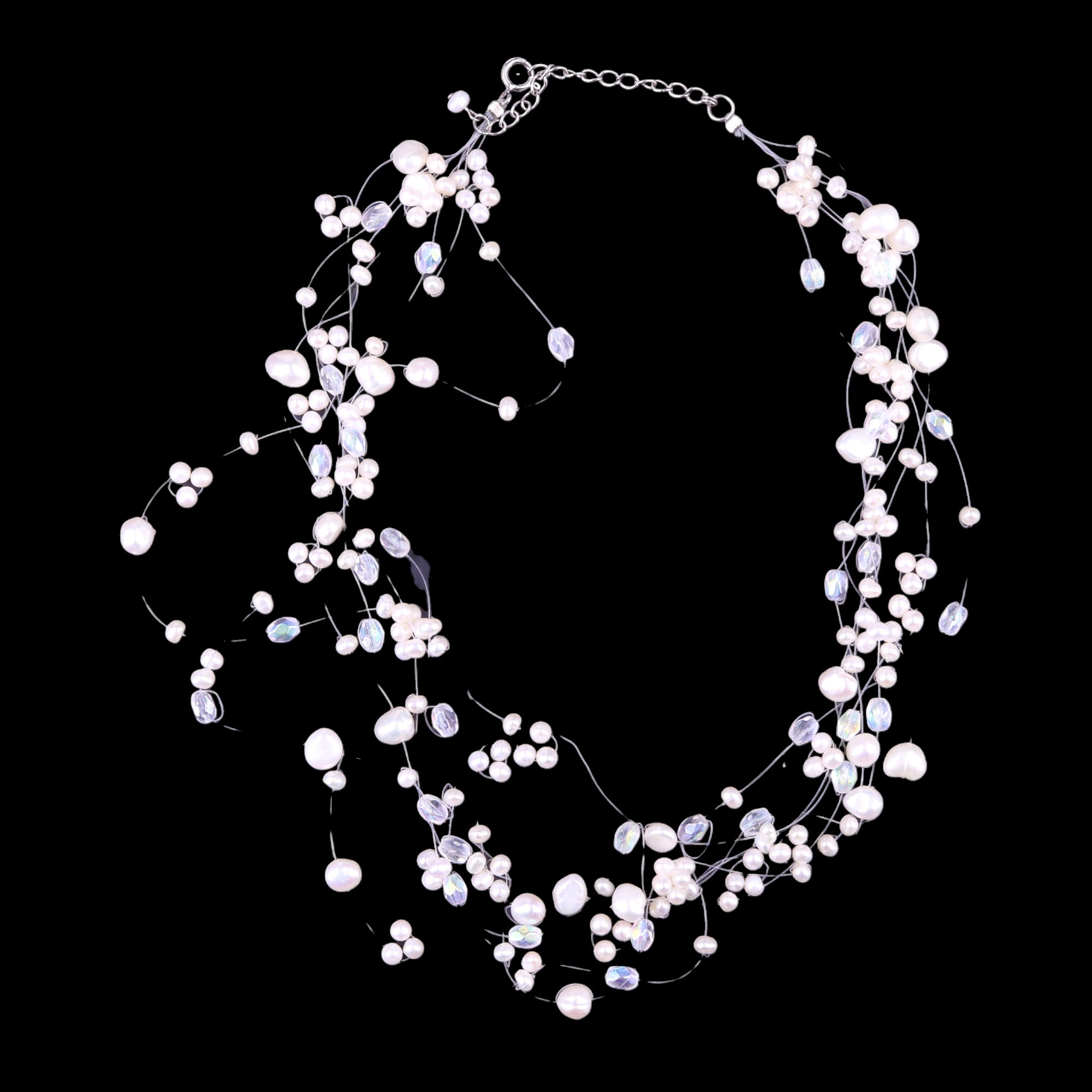 A contemporary freshwater pearl necklace, being a nebulous array of variously sized pearls on - Image 2 of 5