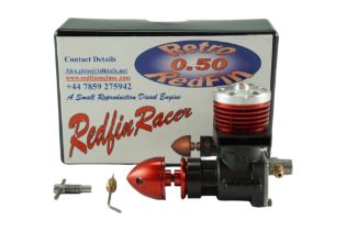 A boxed Redfin 0.50 Redfin Racer aero model aircraft diesel engine, 0.5cc, engine number 047