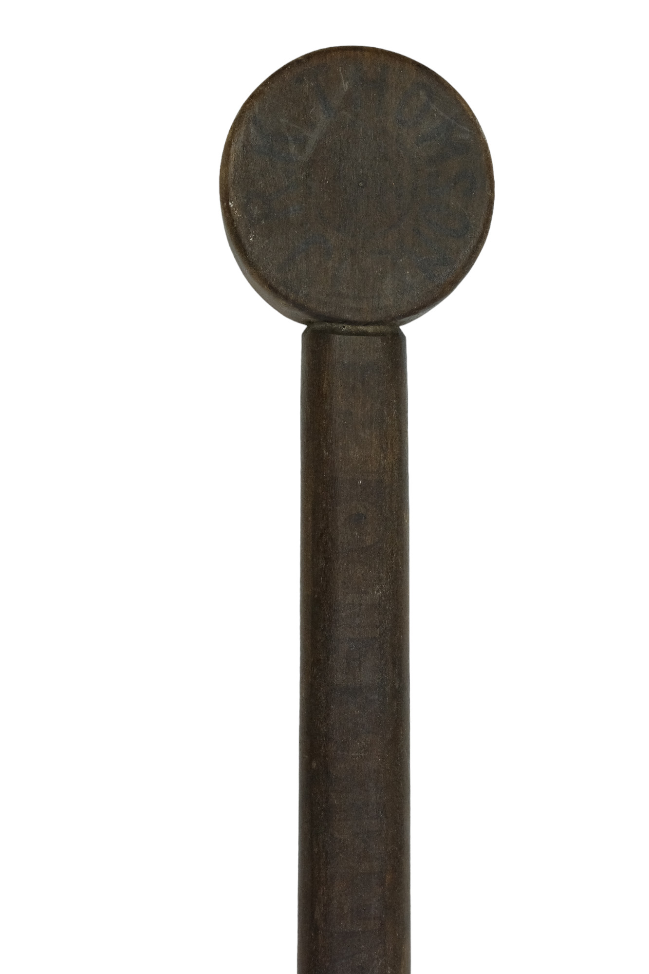 A King William's College [Isle of man] Rifle Club ceremonial or prize wooden spoon or paddle, - Image 2 of 2